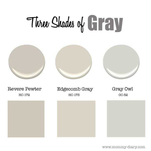 Benjamin Moore Greige: 3 shades of gray
