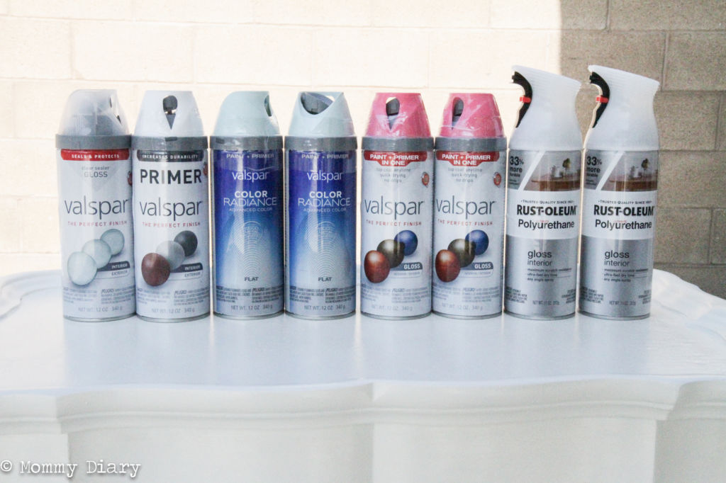 Valspar and Rustoleum spray paints