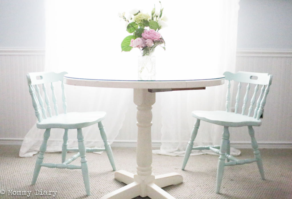 spray painting DIY furniture