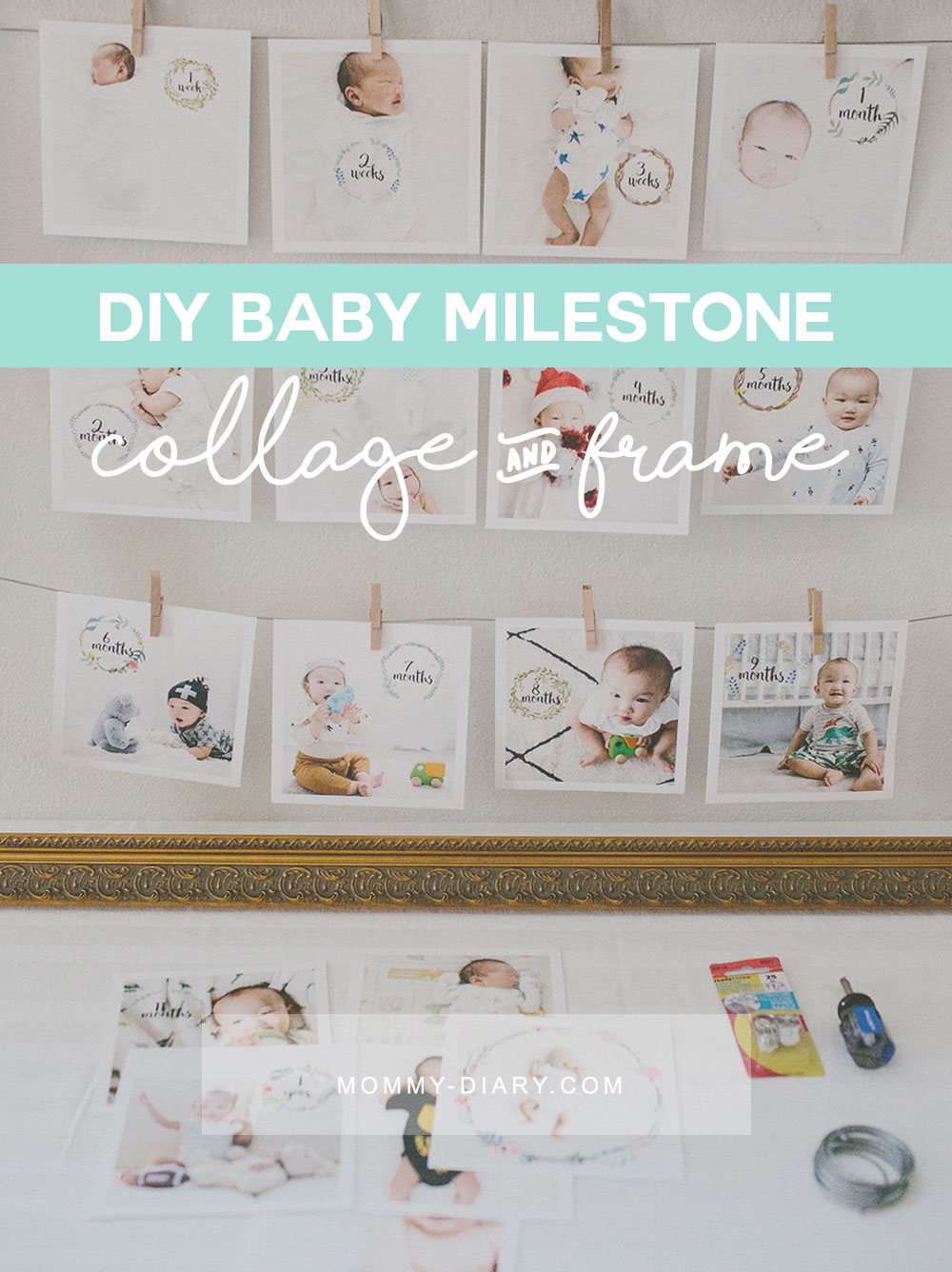 DIY Baby Milestone Collage and Frame