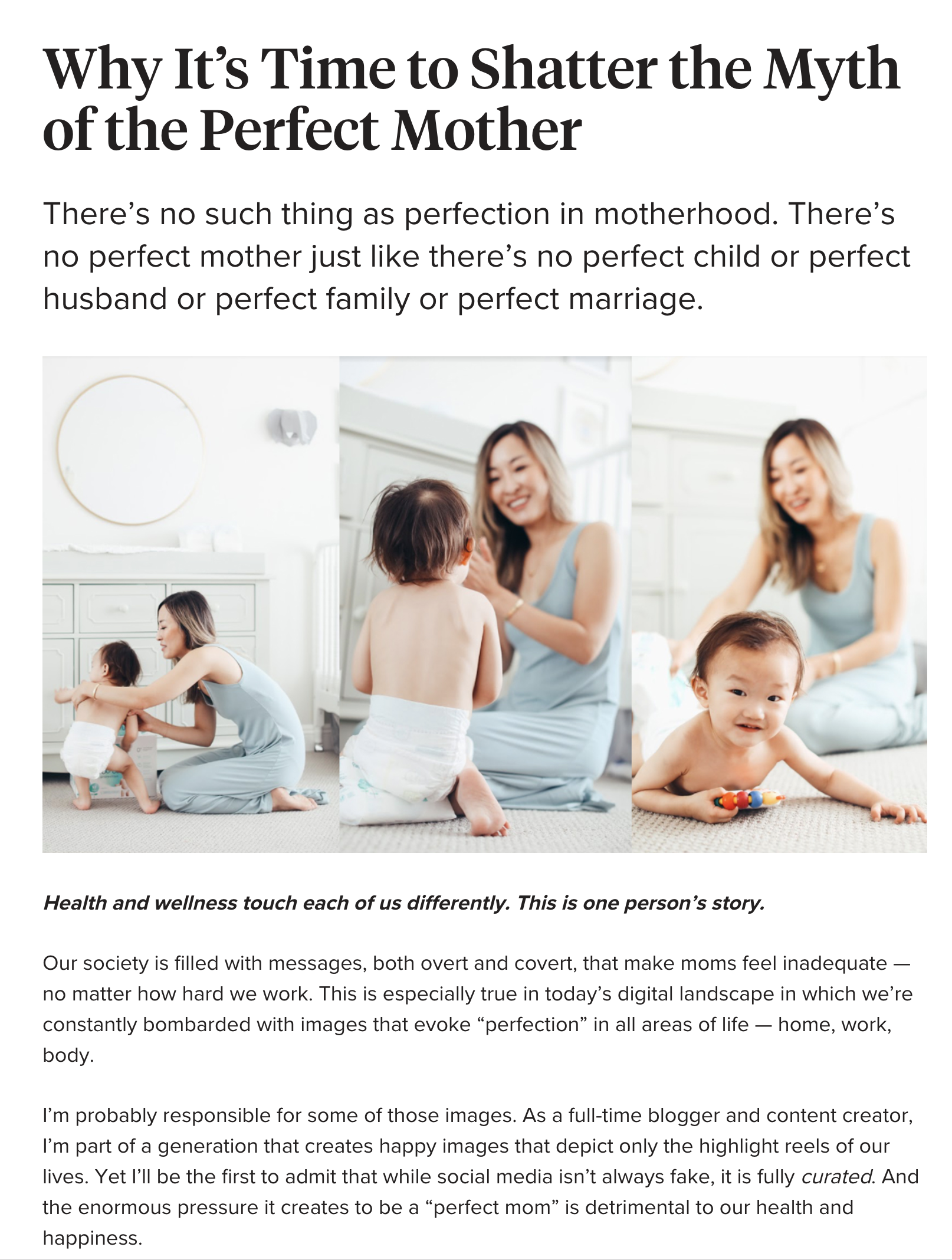 The Myth Of The Perfect Mother