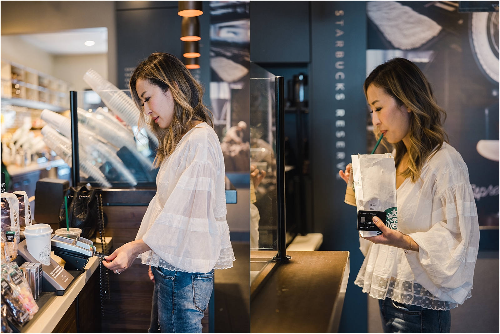 woman at Starbucks