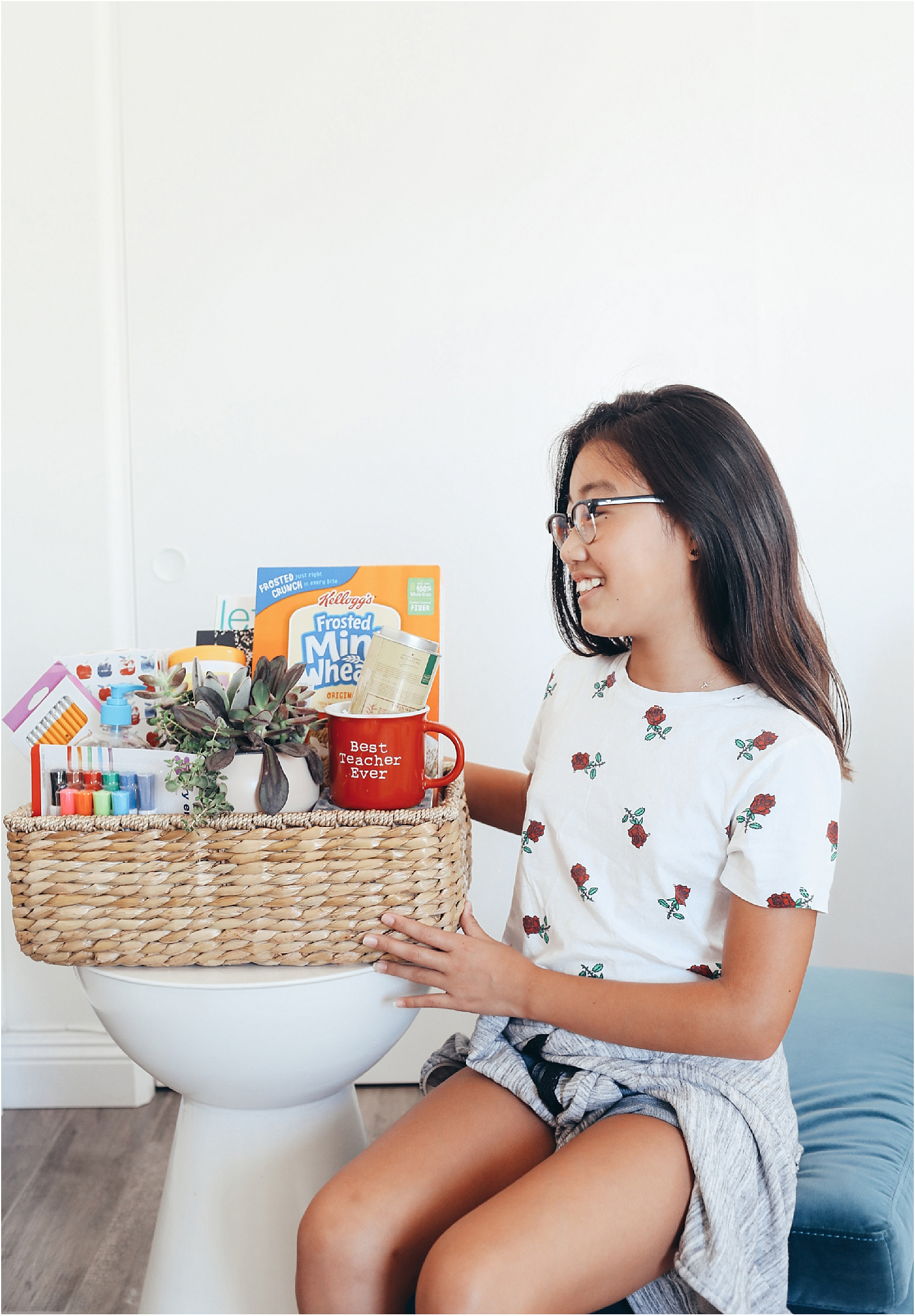Back-to-school gift basket items