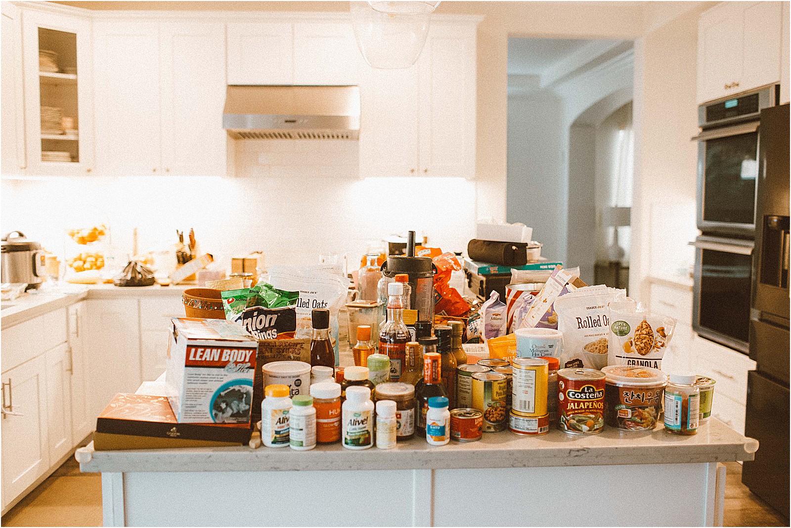 pantry items laid out