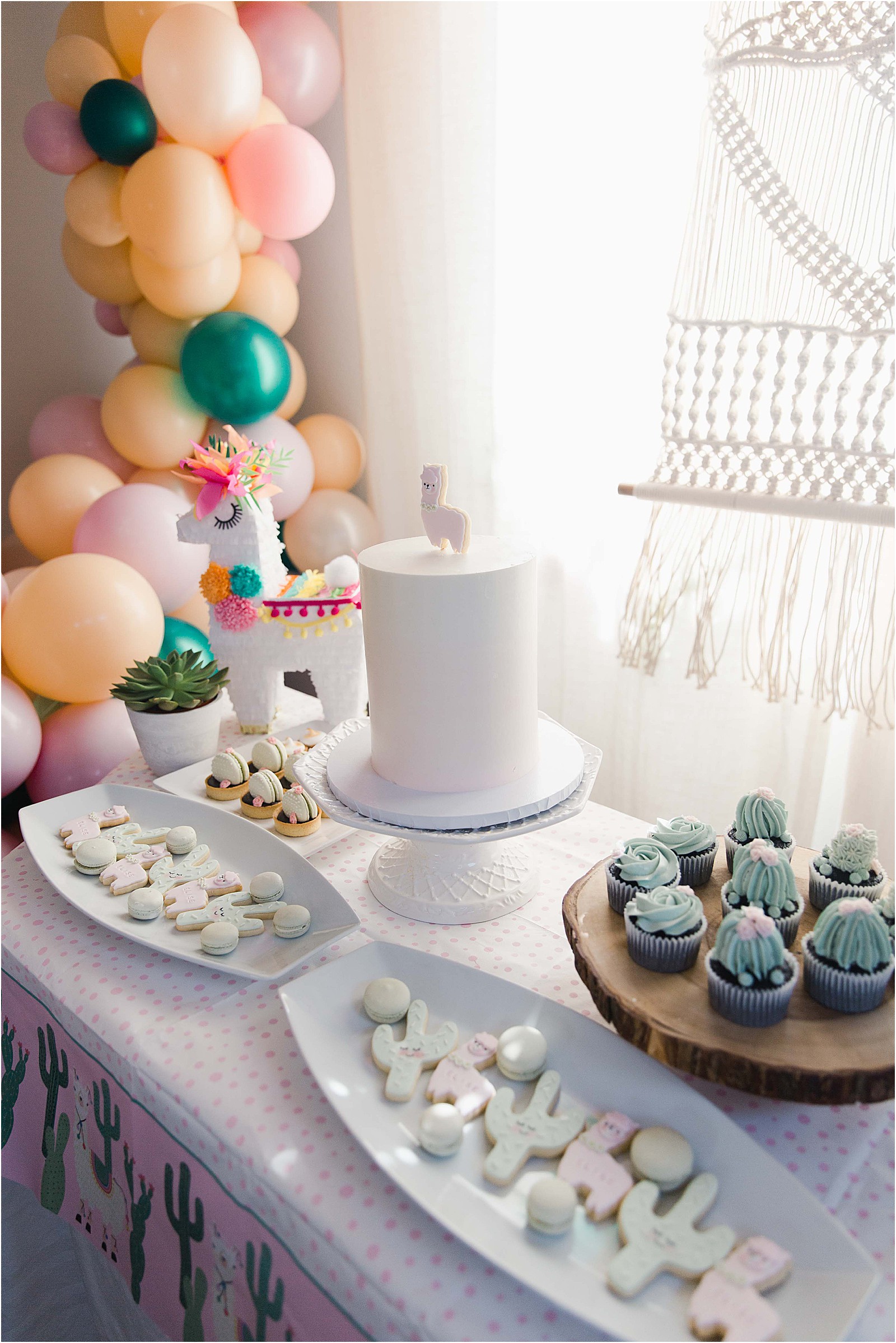 Llama and Cactus Birthday party theme