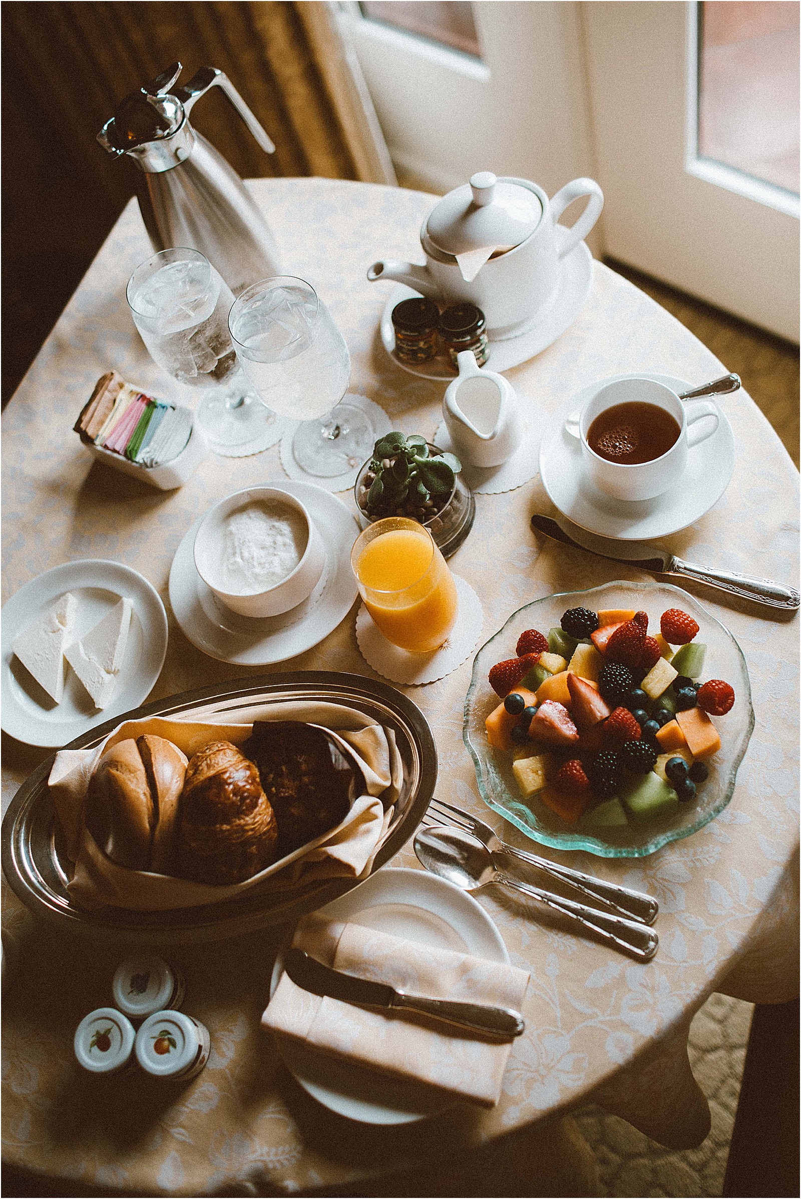 hotel breakfast spread