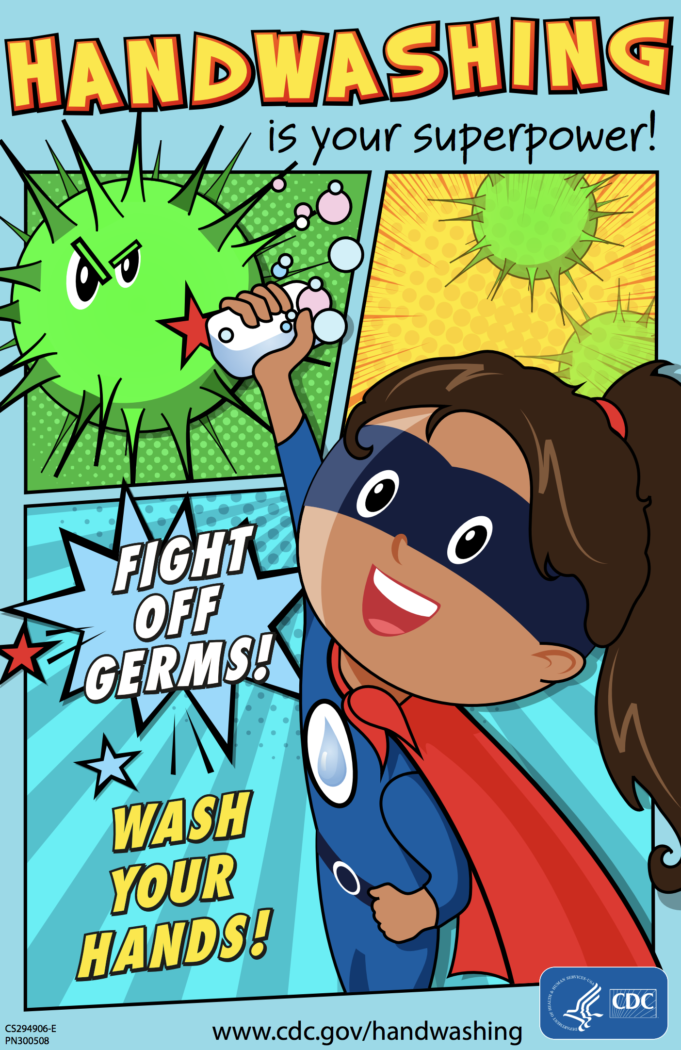 superhero handwashing for girls