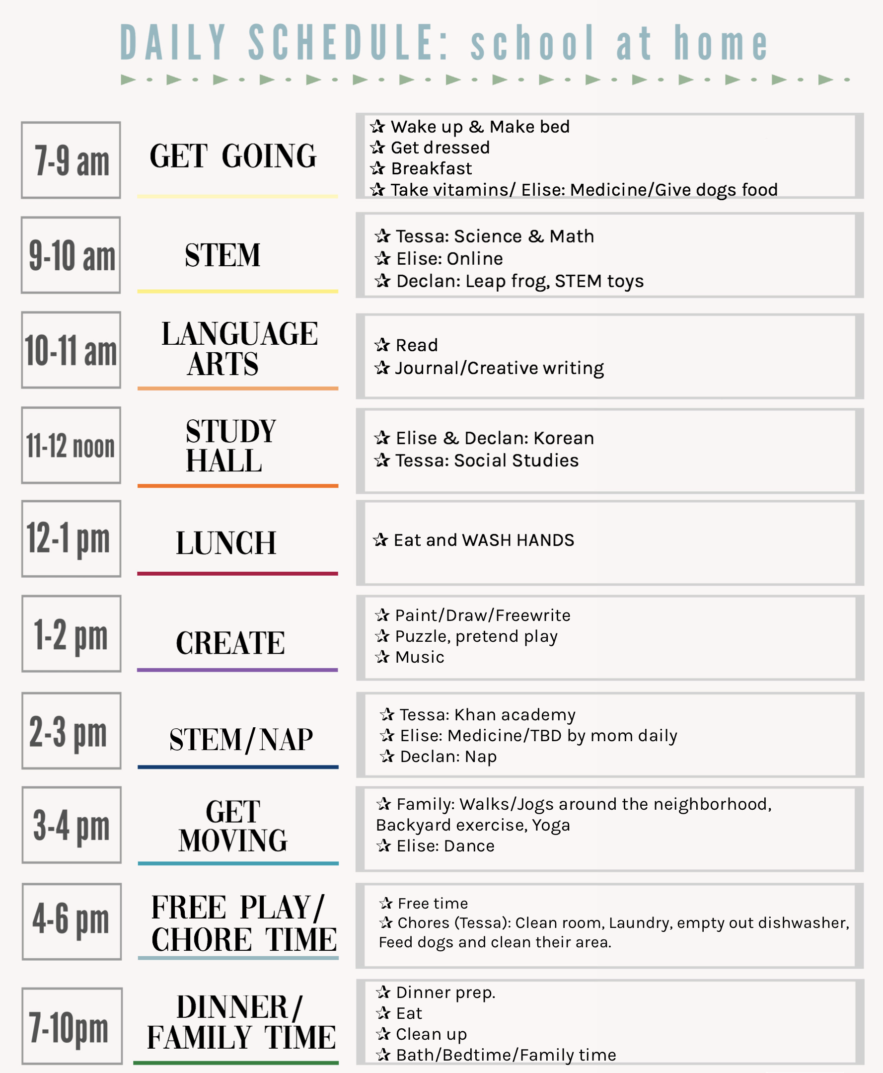 homeschooling schedule