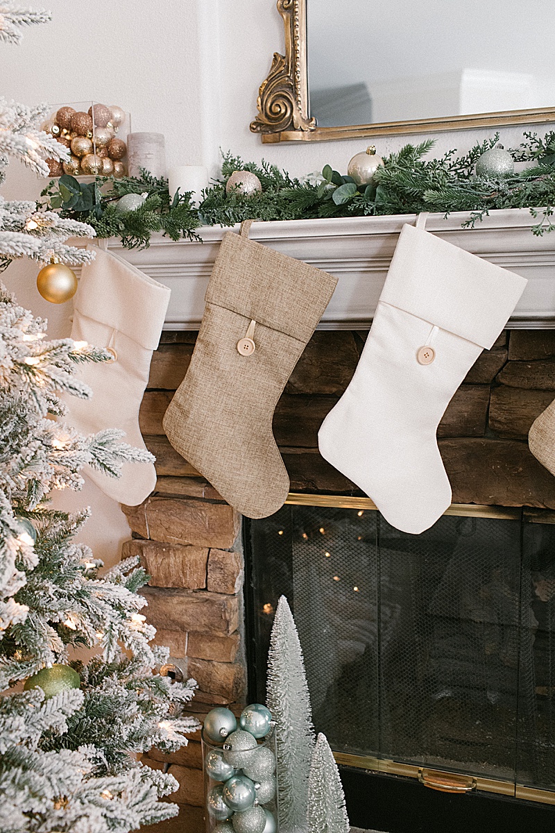 Neutral Pastel Holiday Mantle At Mommy Diary Home