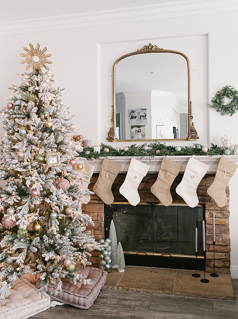 Neutral Pastel Holiday Mantle At Mommy Diary Home