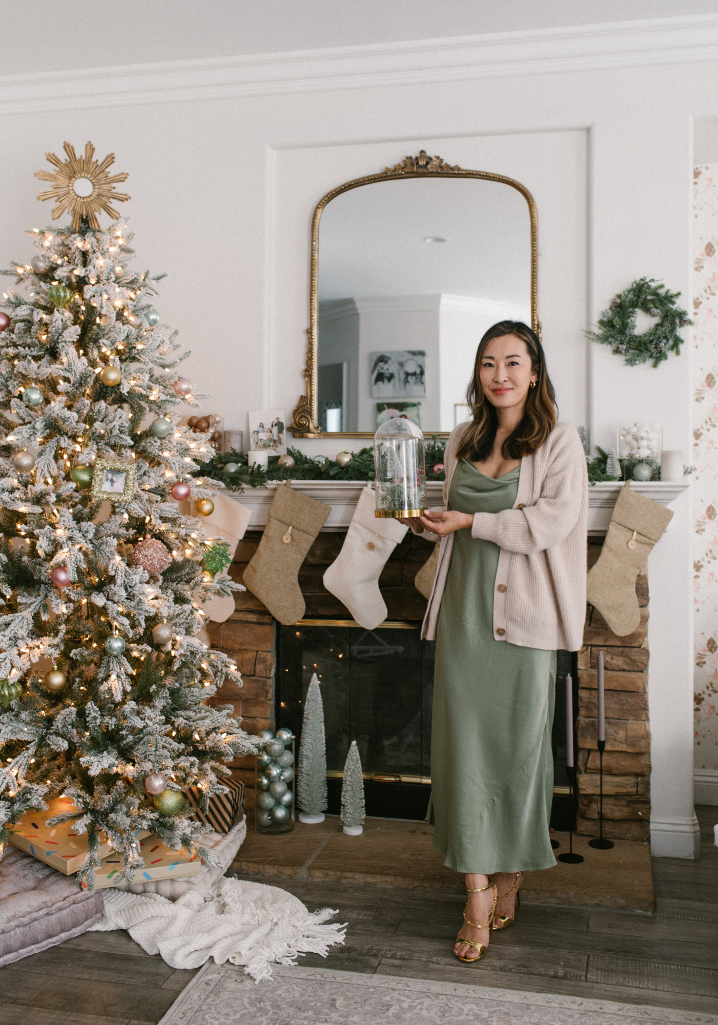 Neutral Pastel Holiday Mantle At Mommy Diary Home