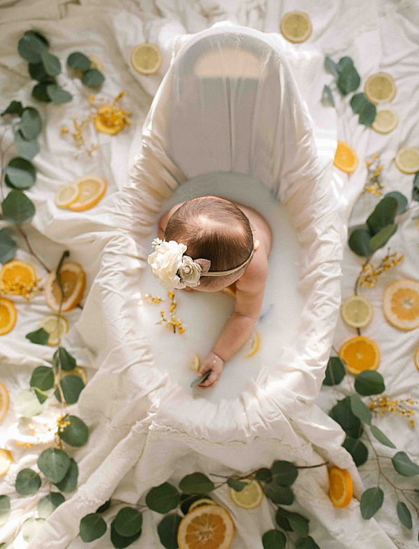 DIY Baby Lemon Milk Bath Photography | Mommy Diary