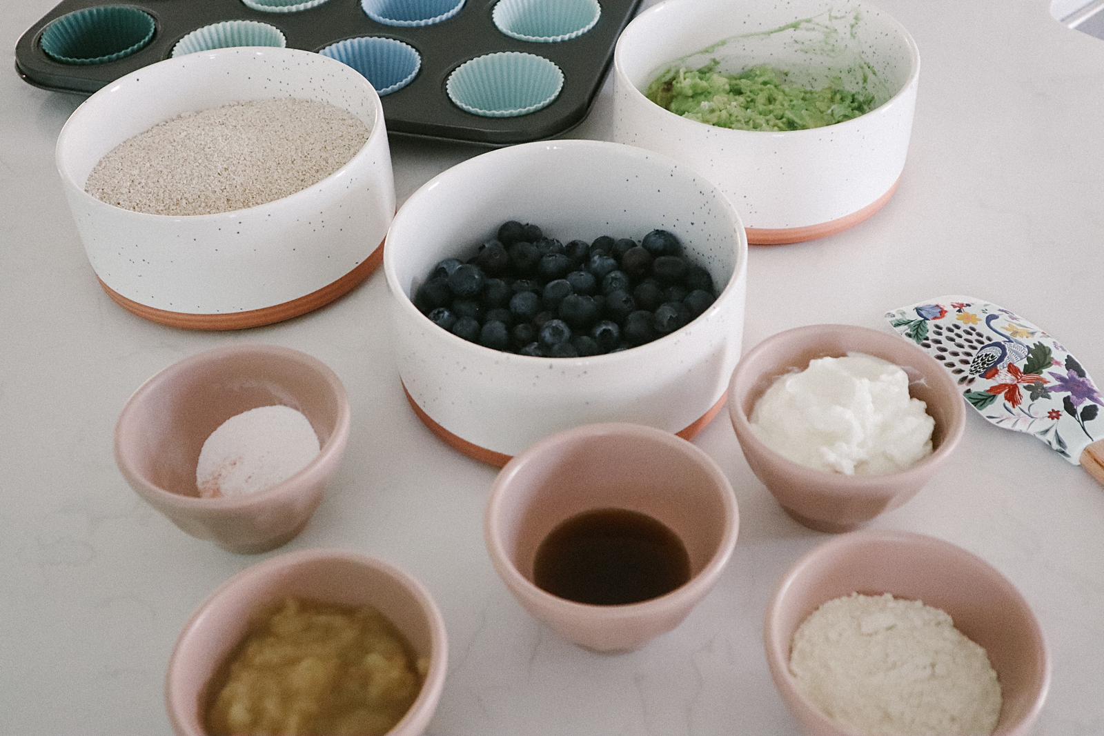 Avocado Blueberry Muffin ingredients