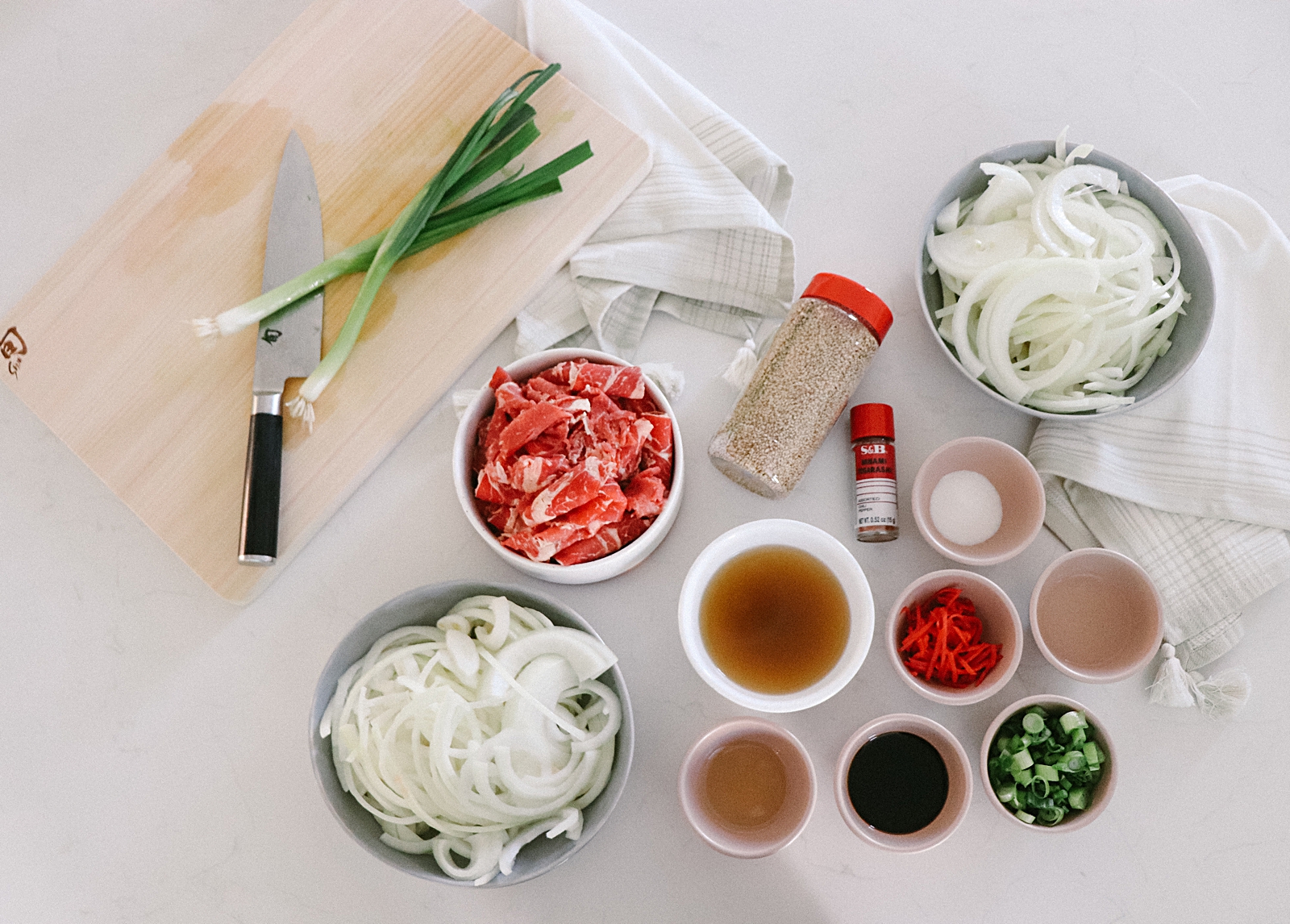 Japanese Beef Bowl ingredients