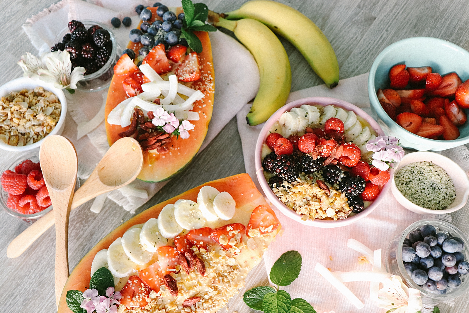 Tropical Smoothie Bowl flat lay