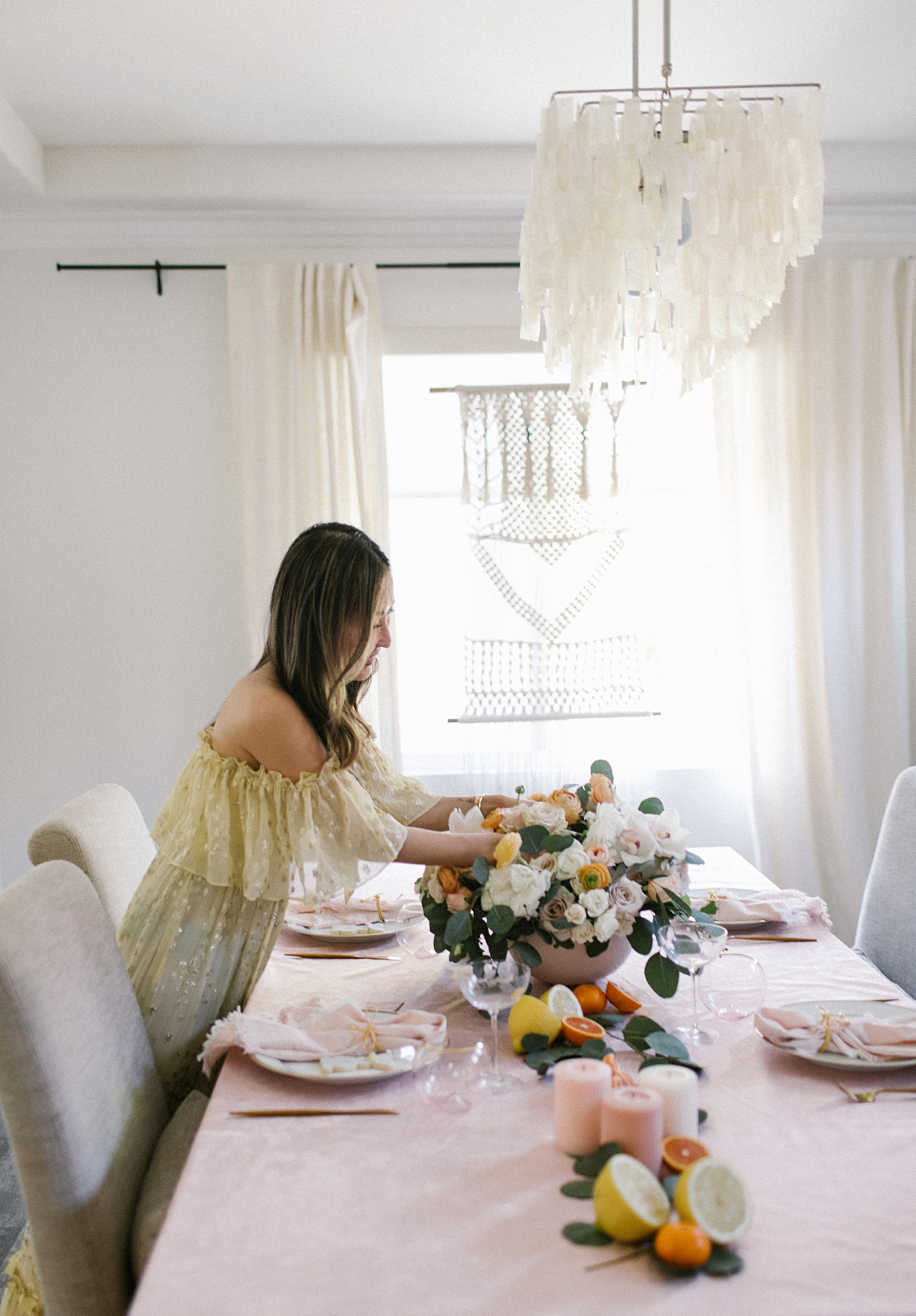 Spring Citrus Tablescape design