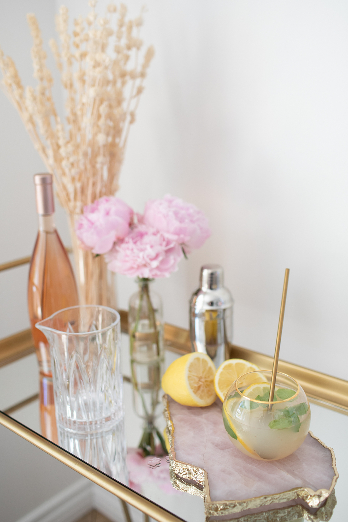 classic bar cart at home