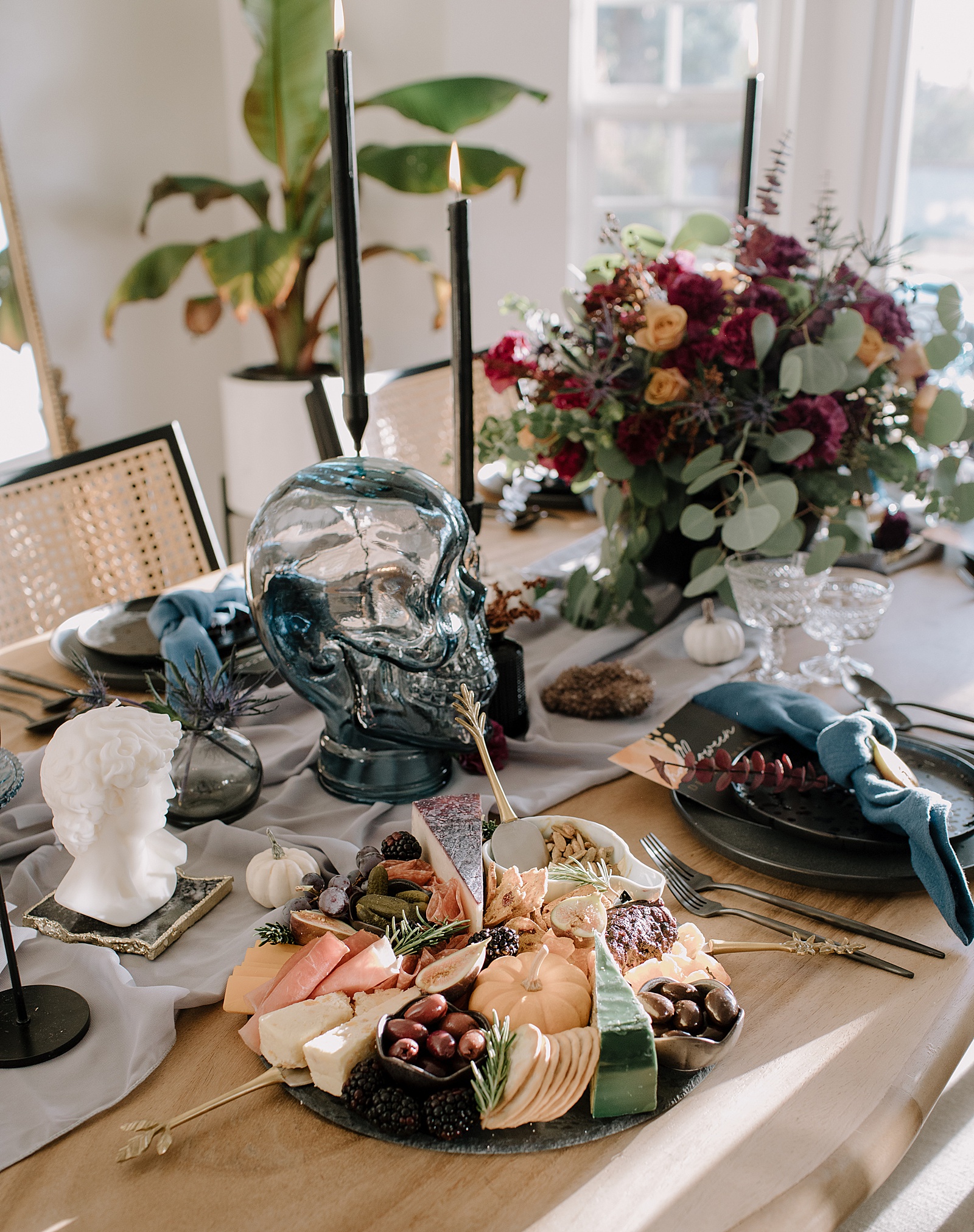 Dark fall tablescape