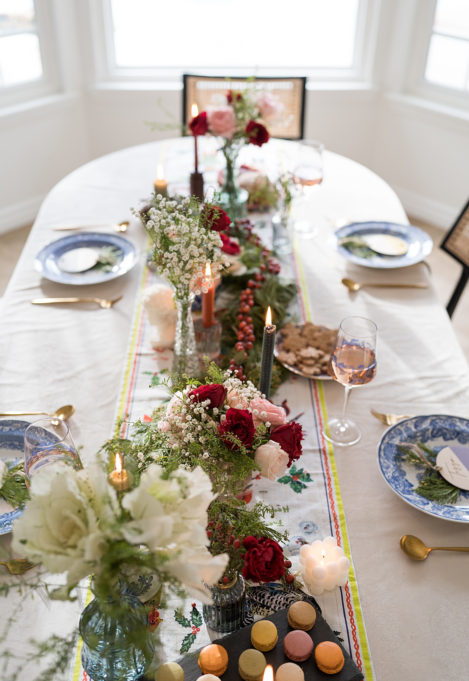Colorful Vintage Whimsical Holiday Tablescape