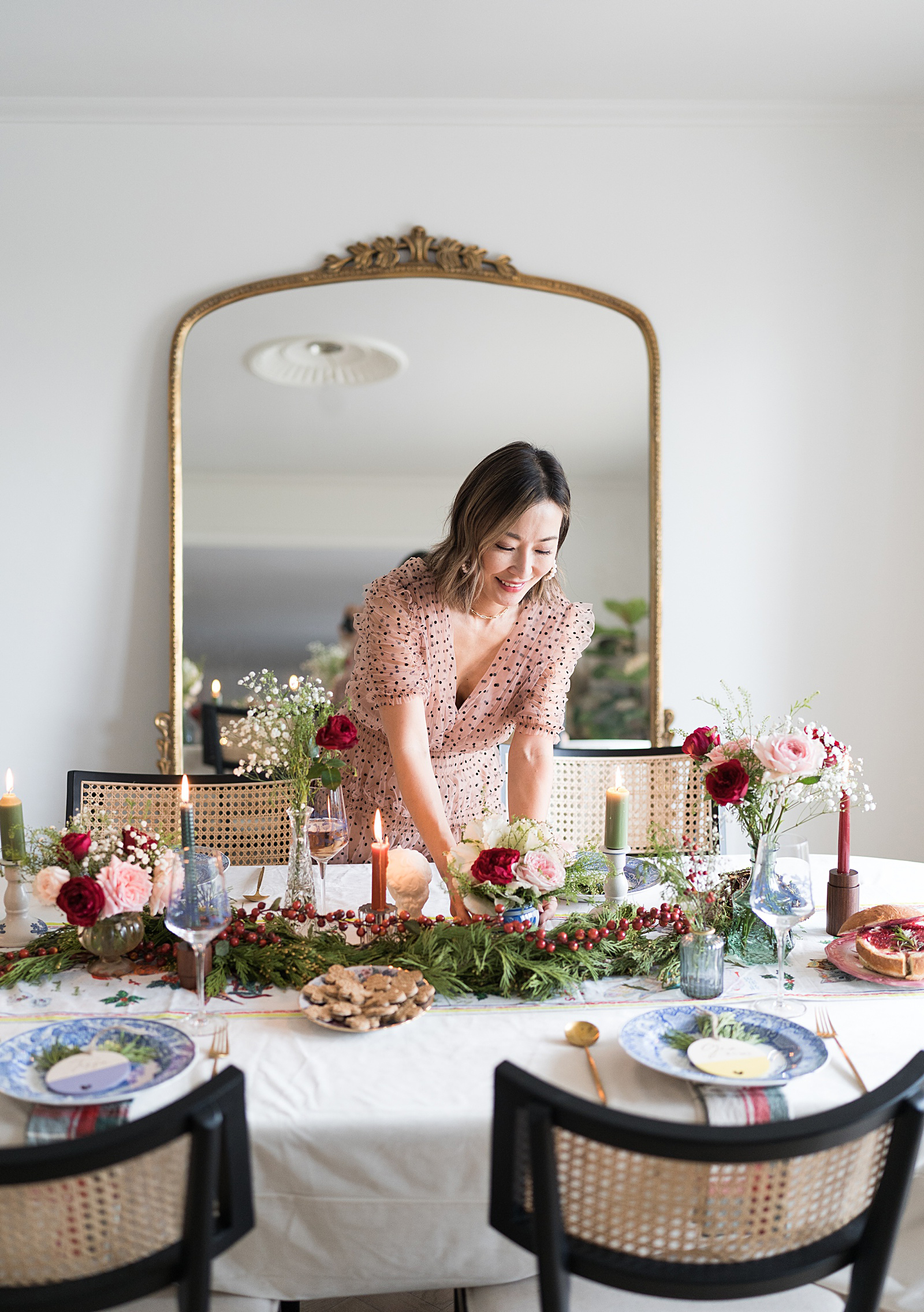 Colorful Vintage Whimsical Holiday Tablescape