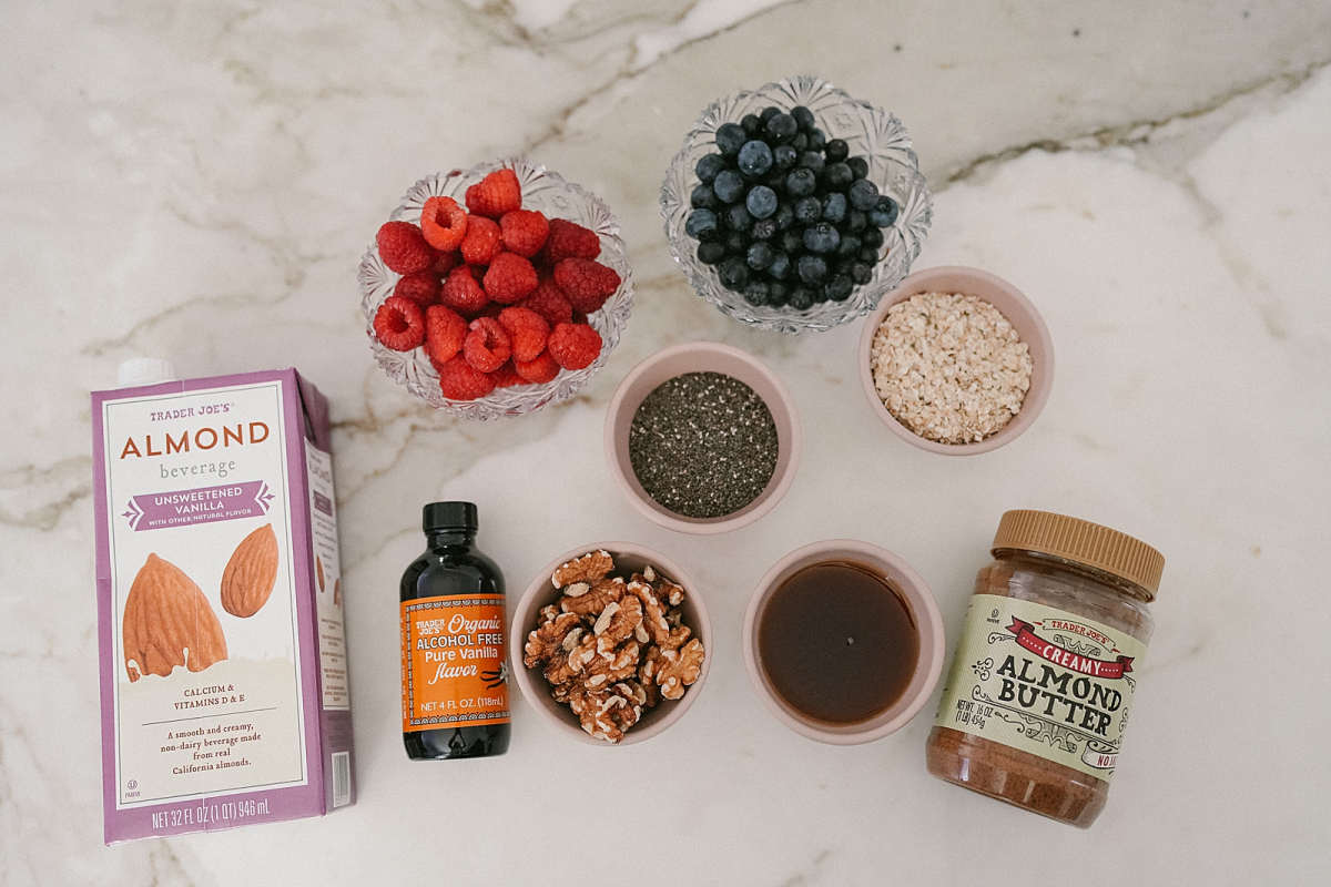 Chia Seed & Walnut Overnight Oats ingredients