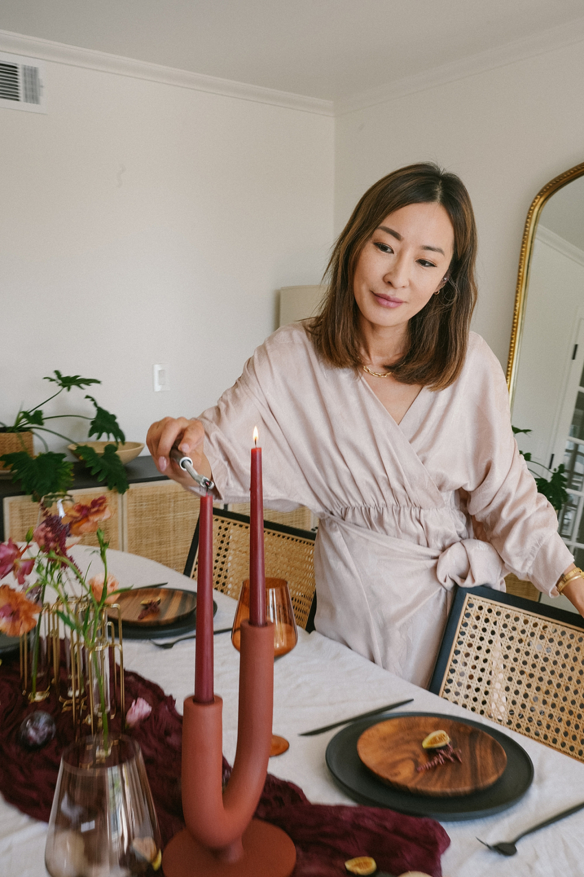 Mauve Fall Tablescape design