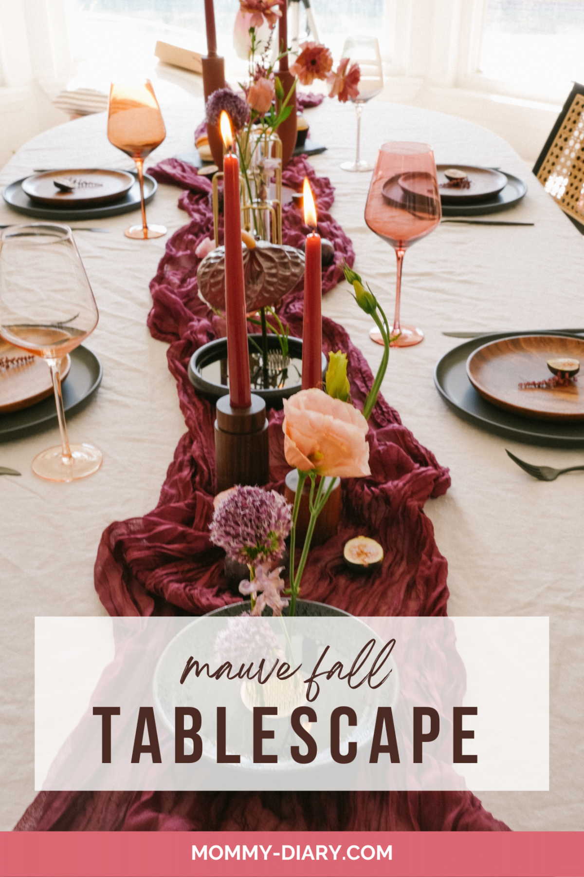 Mauve Fall Tablescape