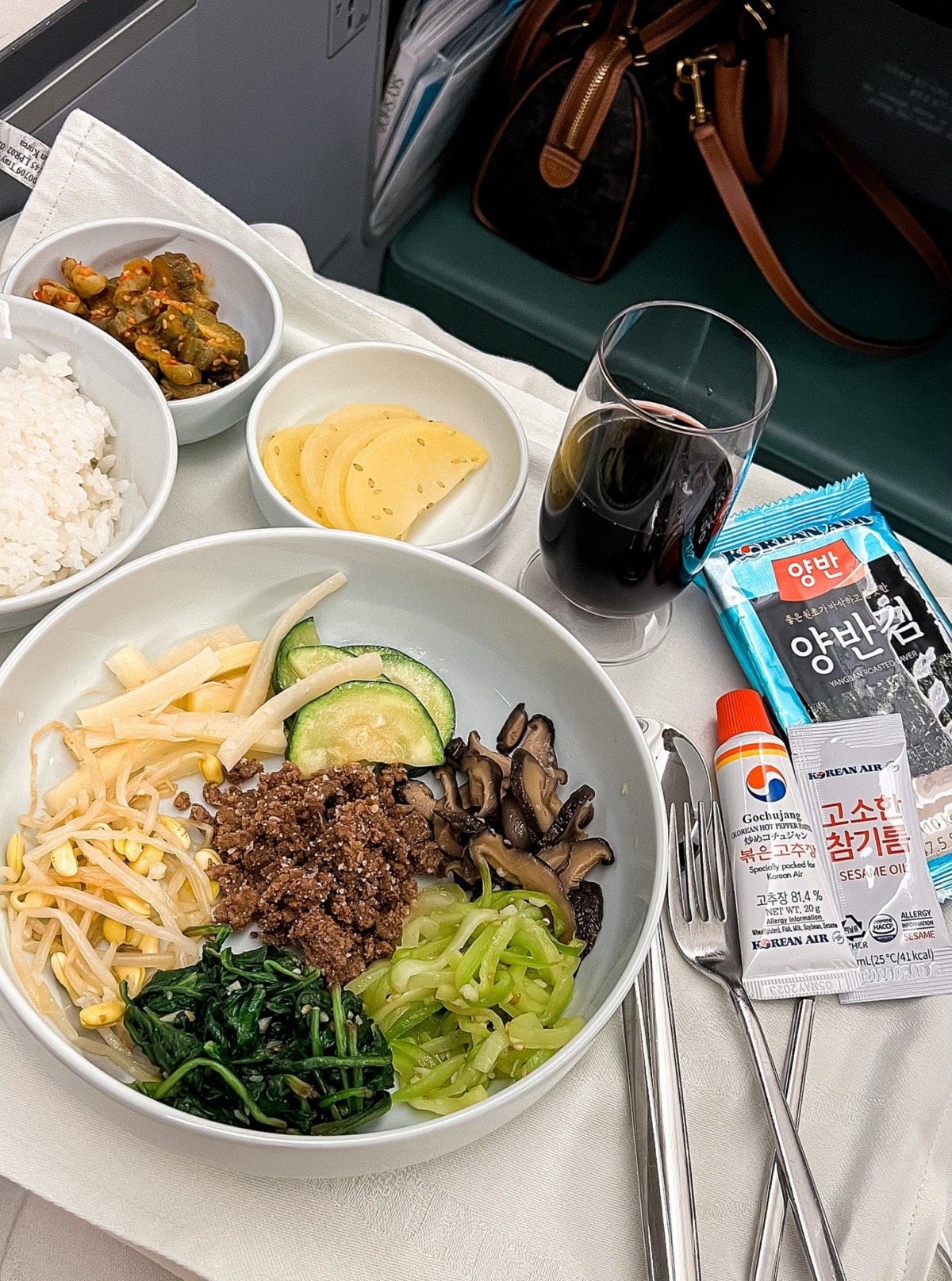 bibimbap on Korean Air business class