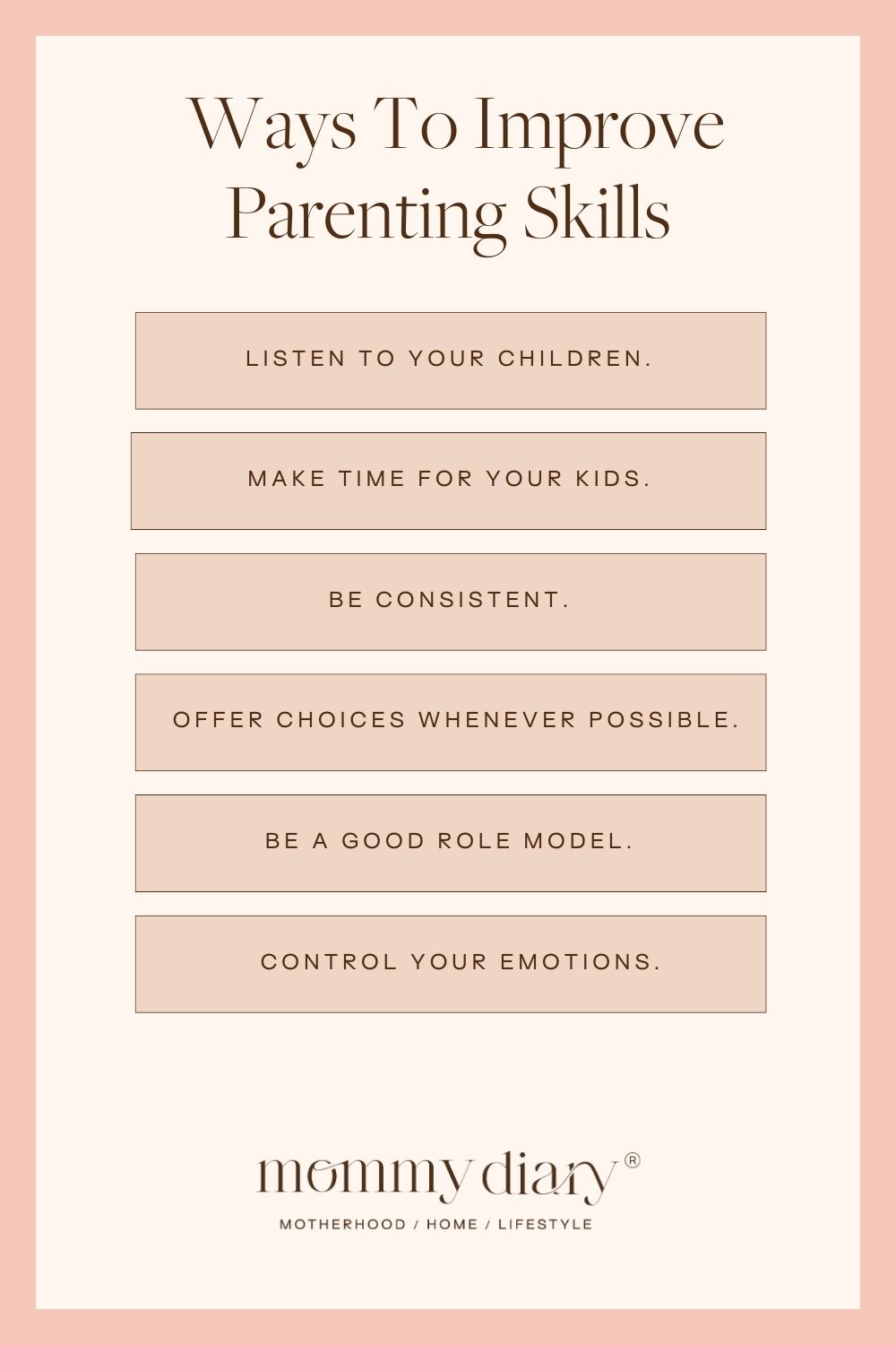list of ways to improve parenting skills