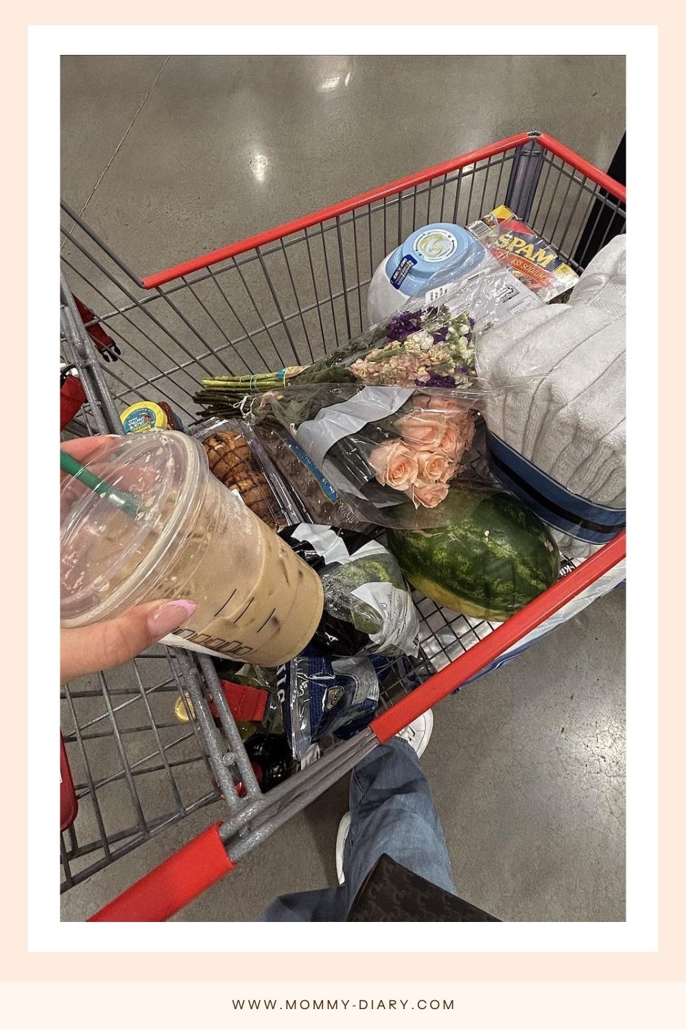 Grocery cart with items