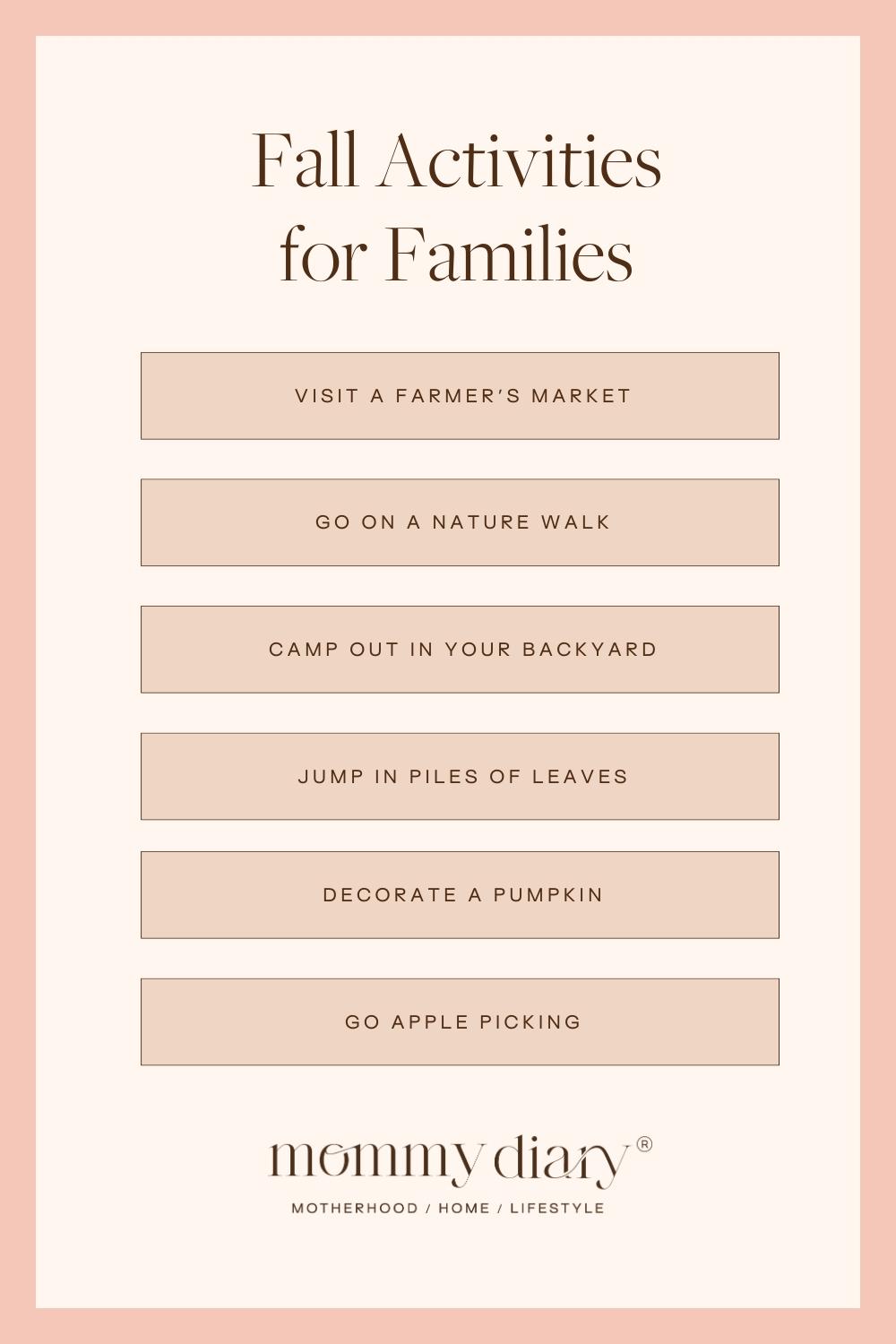 Fall Activities for Families List 1