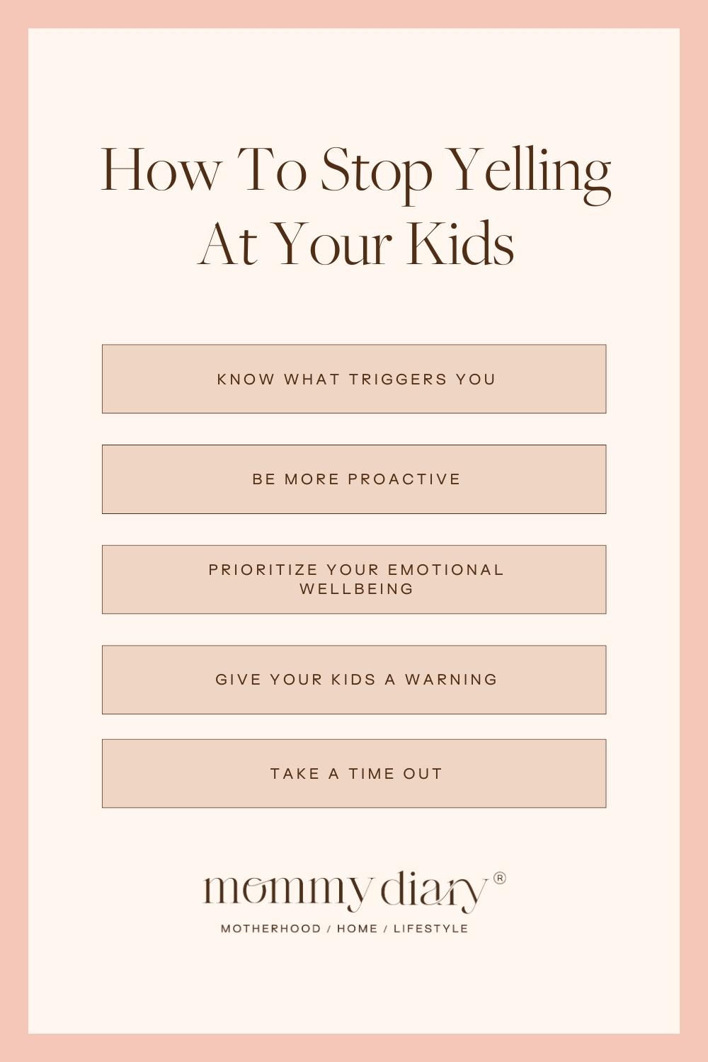 How To Stop Yelling At Your Kids List