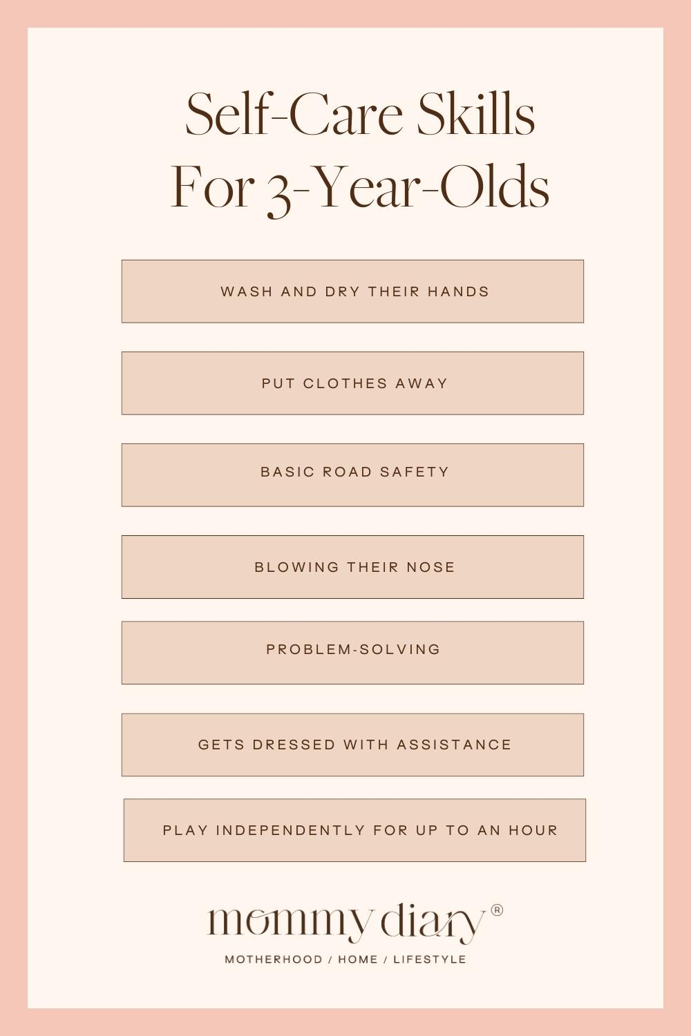 Self-Care Skills For 3-Year Olds