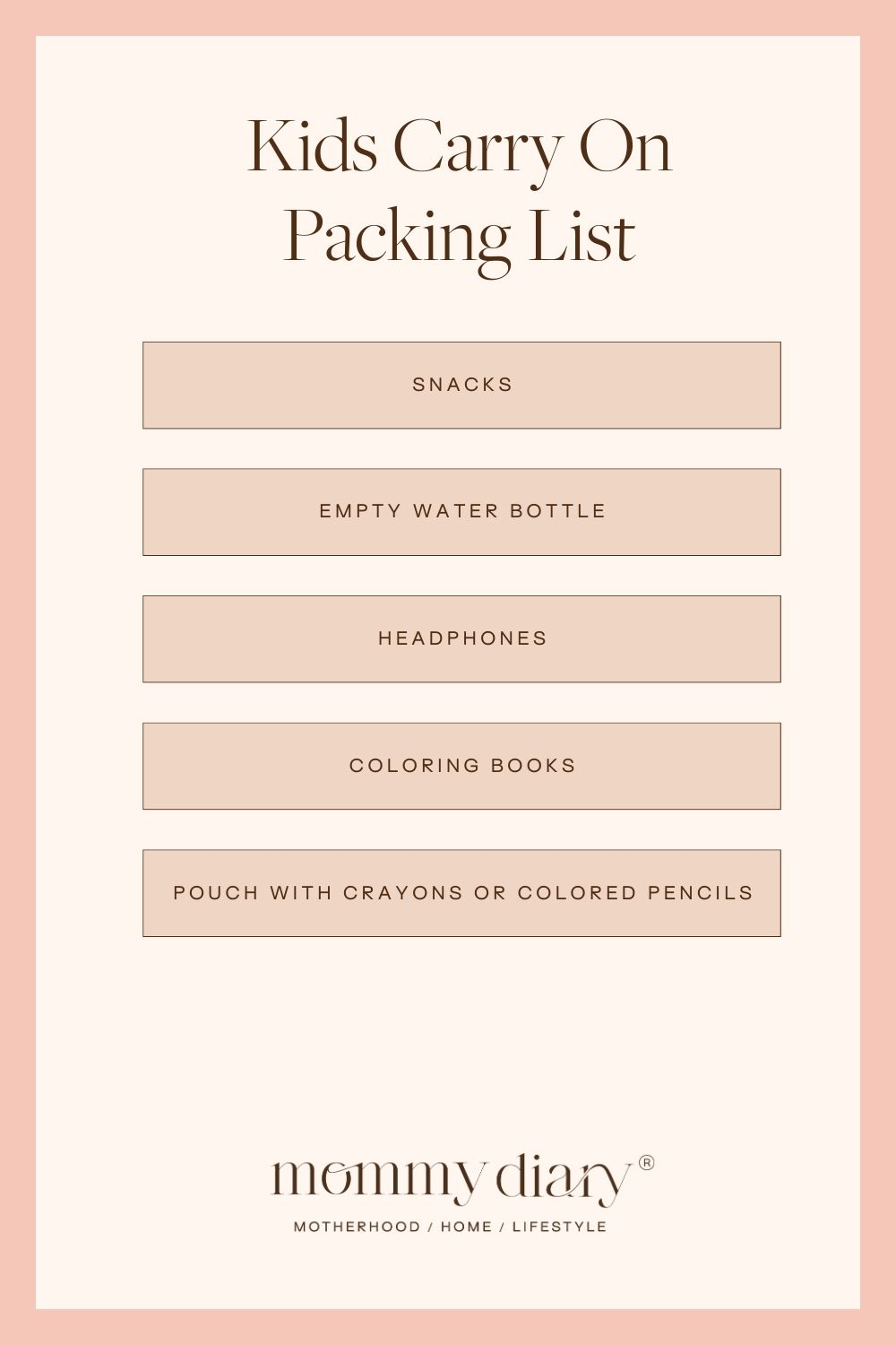Kids Carry On Packing List ideas