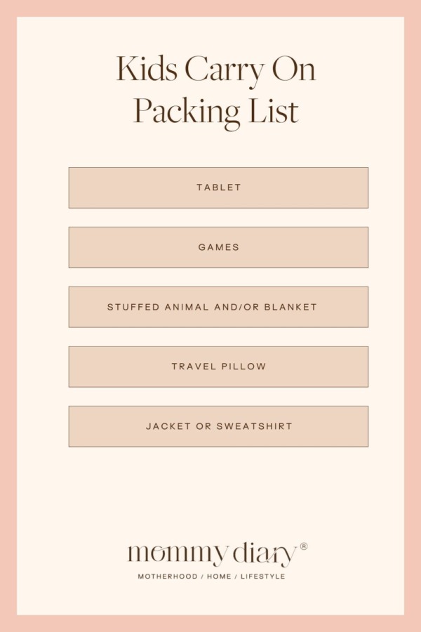 Kids Carry On Packing List | Mommy Diary