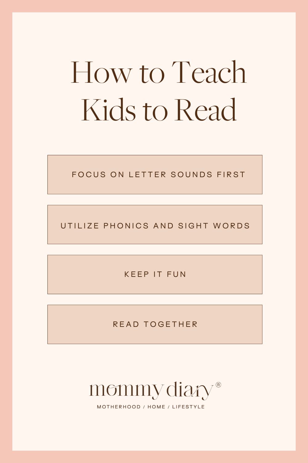 how to teach kids to read