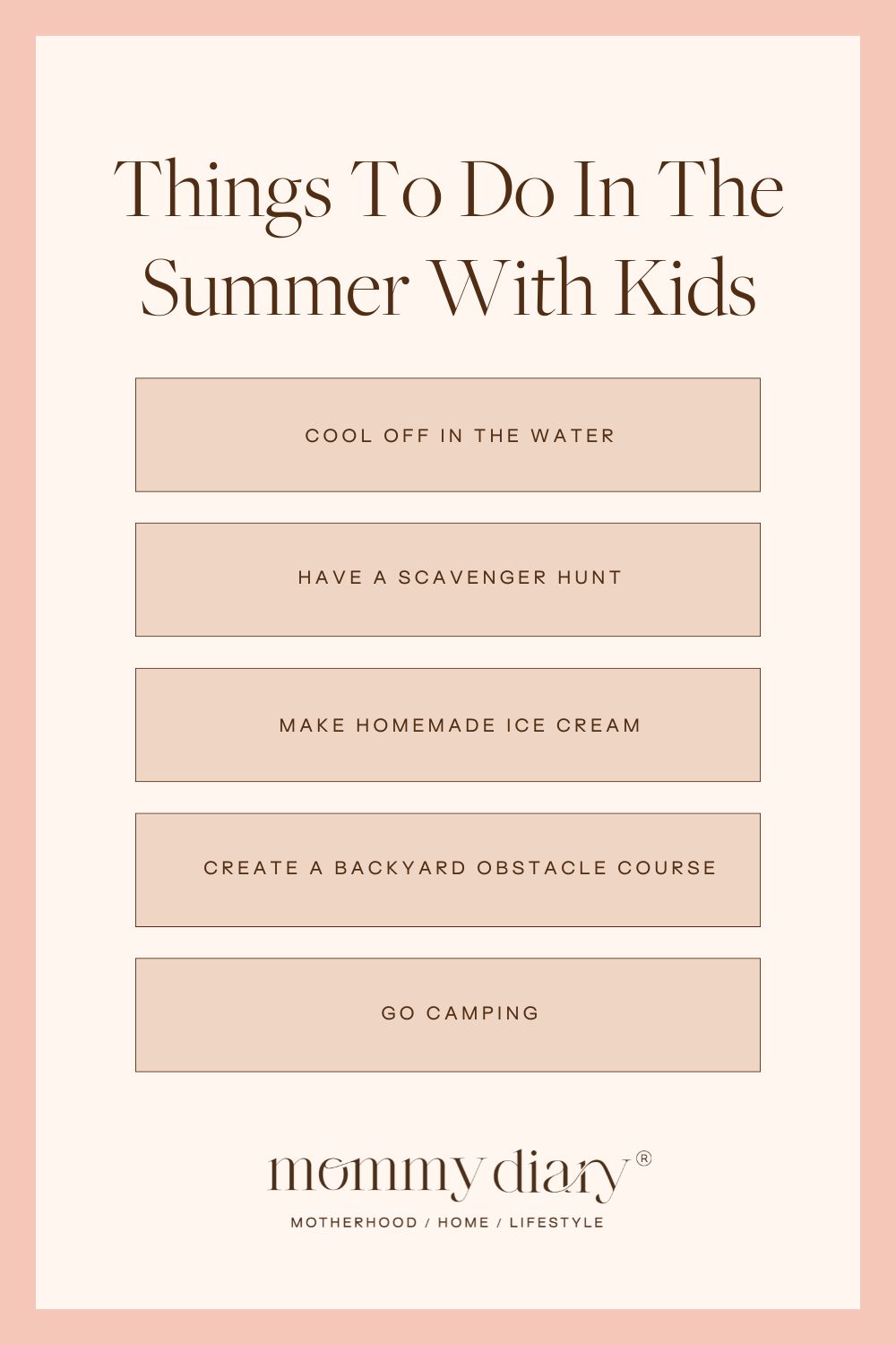 things to do in summer with kids