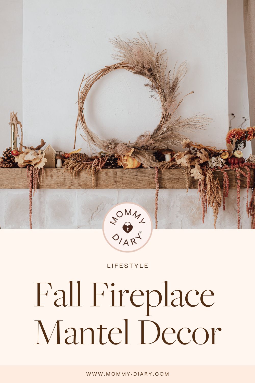 fall fireplace mantel decor