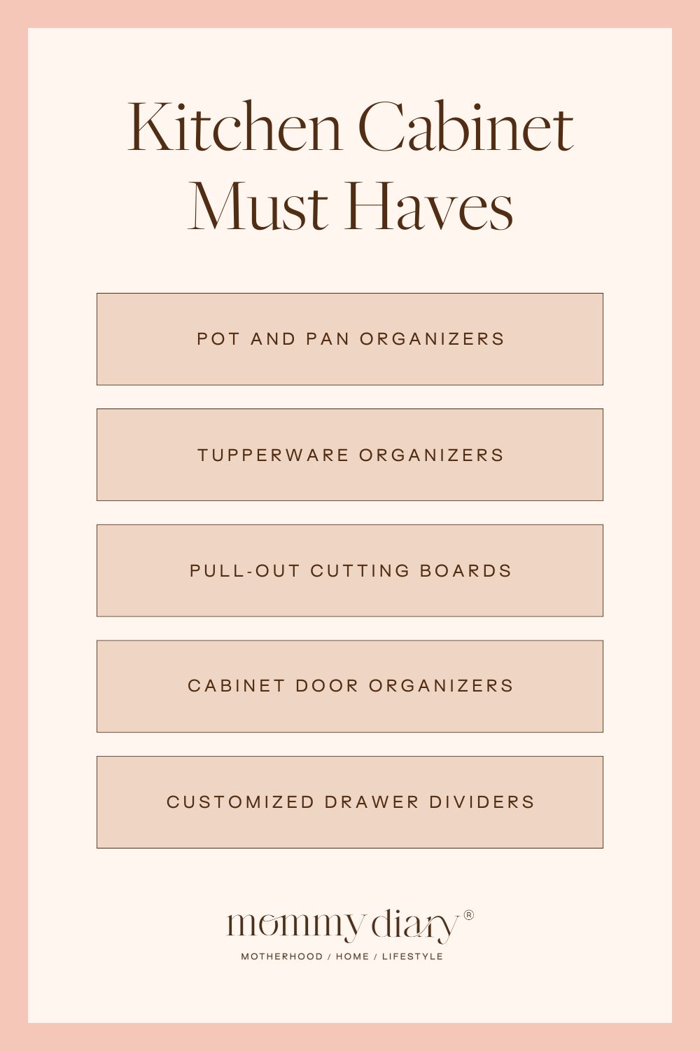 kitchen cabinet must haves list