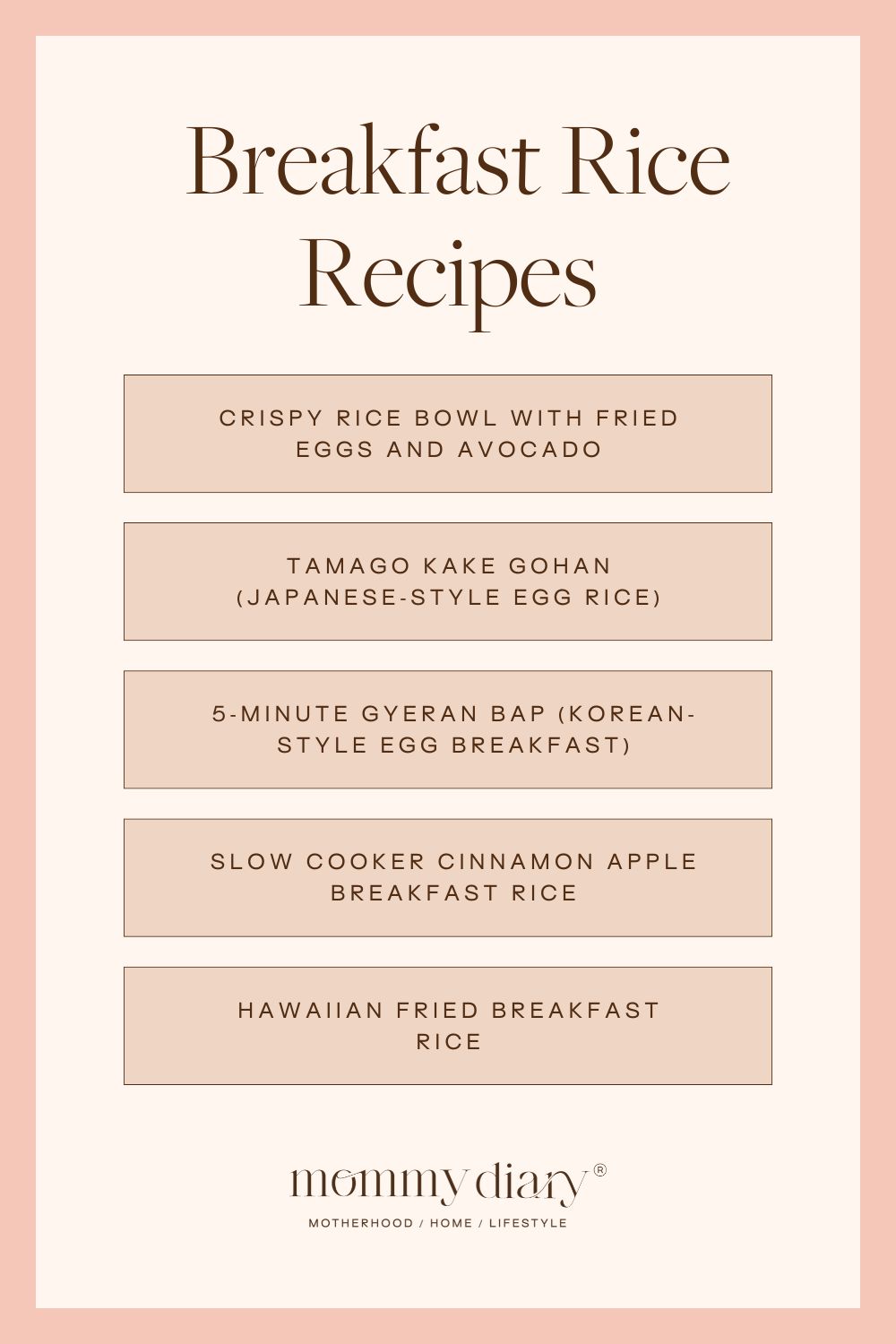 Breakfast Rice Recipes