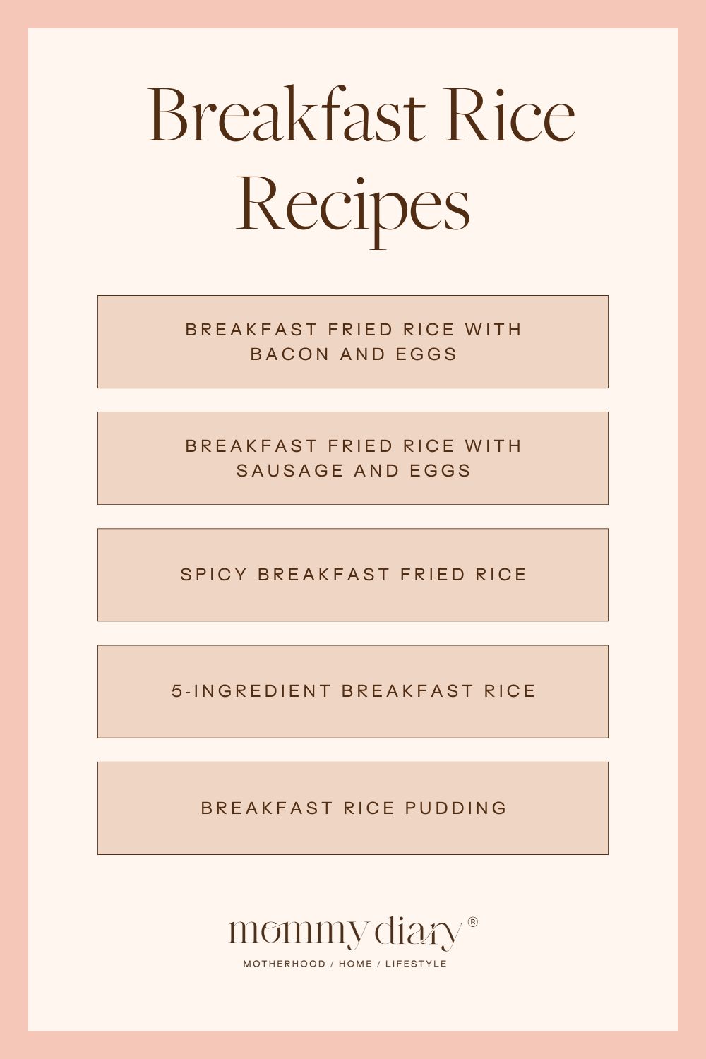 Breakfast Rice Recipes